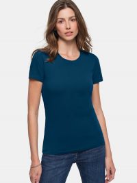 Rundhals Damen T-Shirt in Dunkelblau